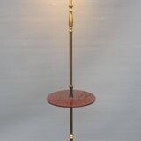 Brass floor lamp with neo-classical 3-light shelf