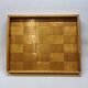 Vintage scandinavian serving tray in marquetry wood