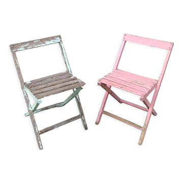 Paire de chaises pliantes années 50