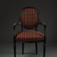 Medallion Chair with Tartan Fabric, Early XXth century