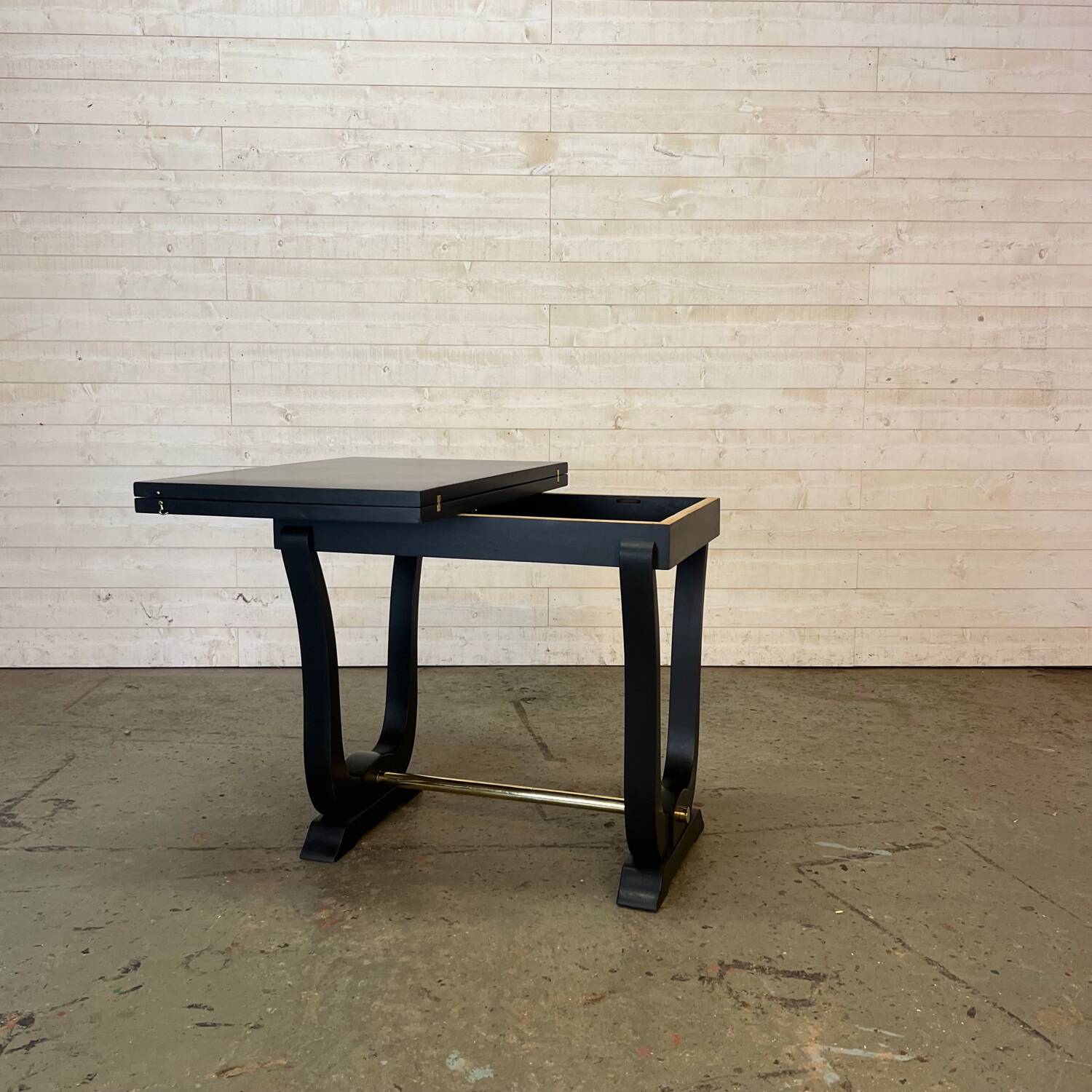 Table de jeux art deco avec plateau dépliant