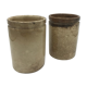 Set of 2 old ceramic jam jars