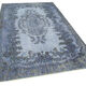 Hand-knotted vintage turkish 1970s 175 cm x 284 cm blue carpet