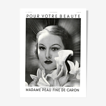 Vintage poster 30s Caron perfume