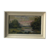 Huile paysage ancienne