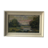 Huile paysage ancienne