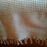 Bedspread in woven white cotton, double bed
