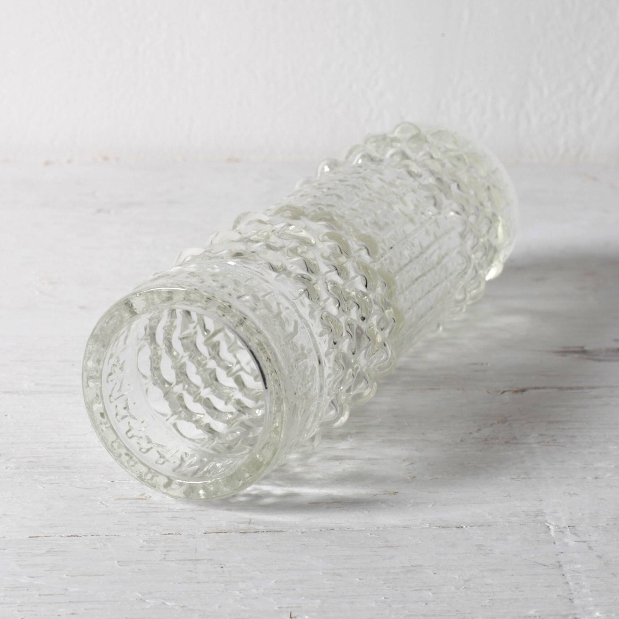 Vintage Pressed Glass Vase: CandleWax Design by František Pečený / 1972