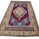 Antique Handmade Wool Oushak Carpet