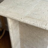 Travertine stone side table