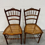 2 caned flying chairs Louis XVI