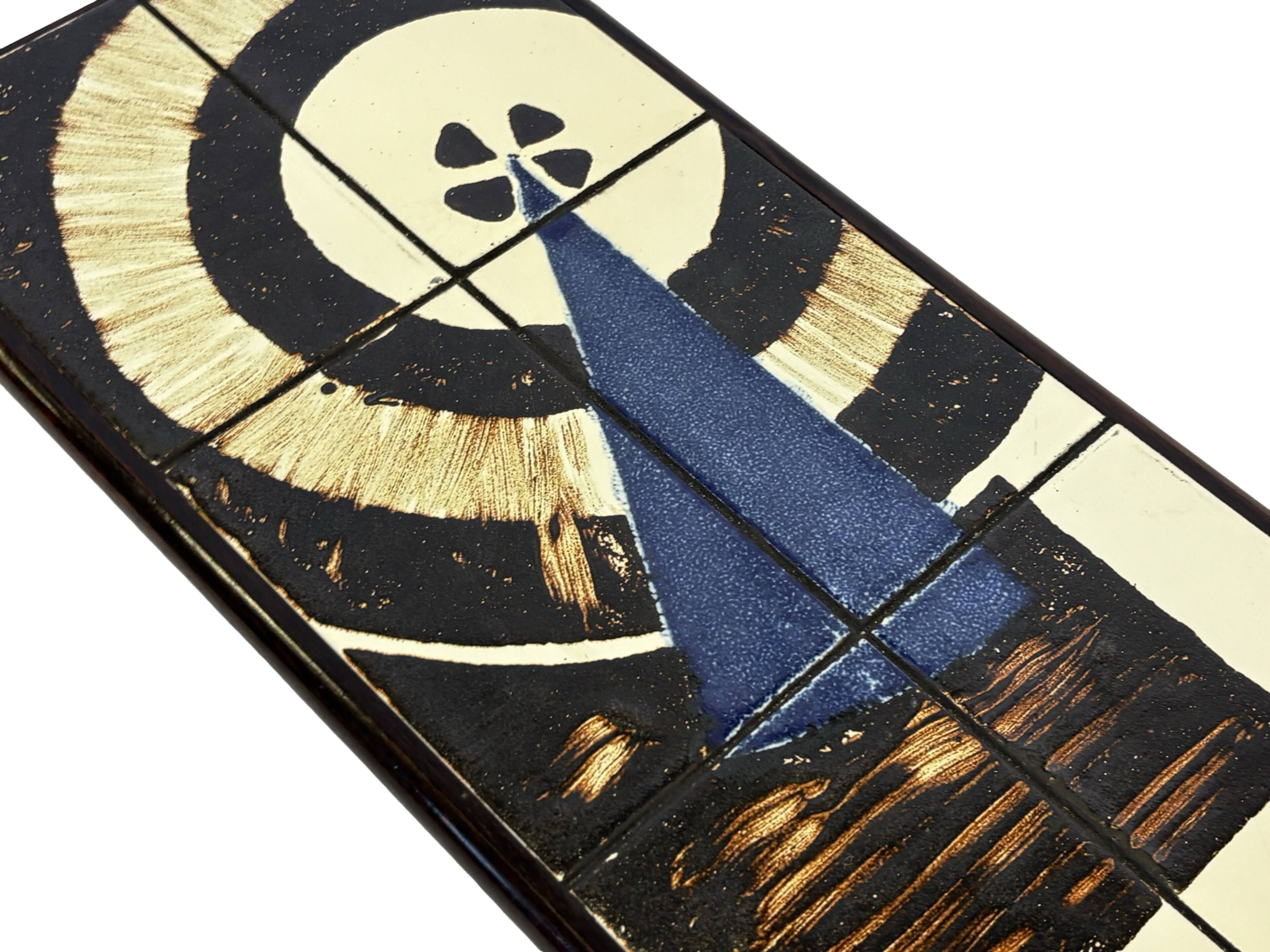 Vintage plant table small side table with rosewood tiles