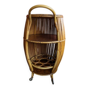 bar vintage en rotin