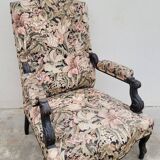 Napoleon III period armchair with floral tapestry, 19th century