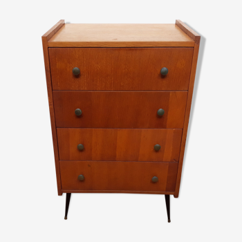 Commode chiffonnier vintage pied compas en métal