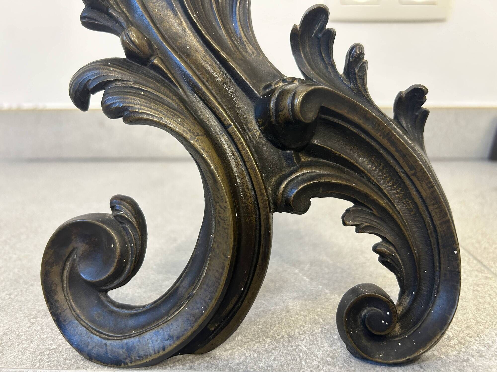 Beautiful pair of bronze andirons - 19th century
