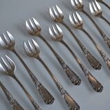12 silver-plated oyster forks sfam goldsmith