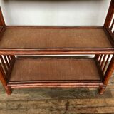 Library in burr rattan wicker natural bamboo old 1950