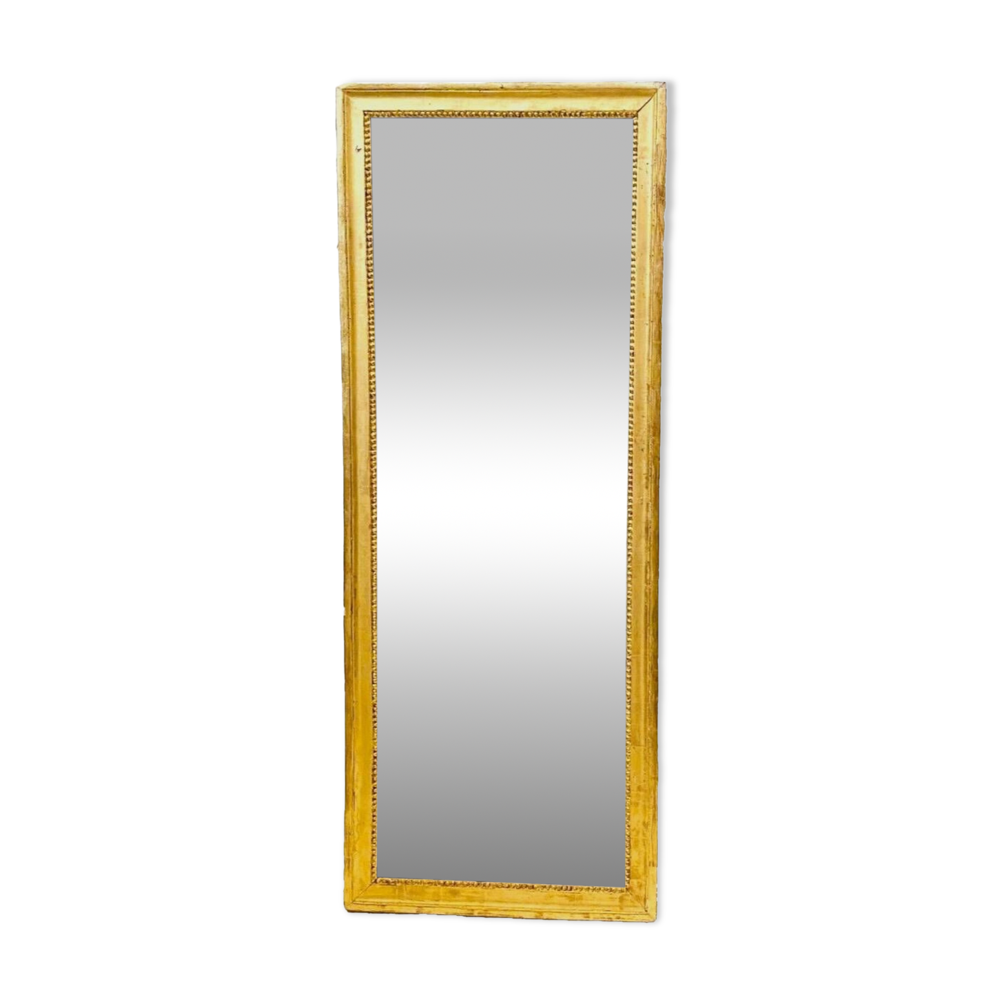 Louis XVI mirror in carved and gilded wood with leaf 18th century