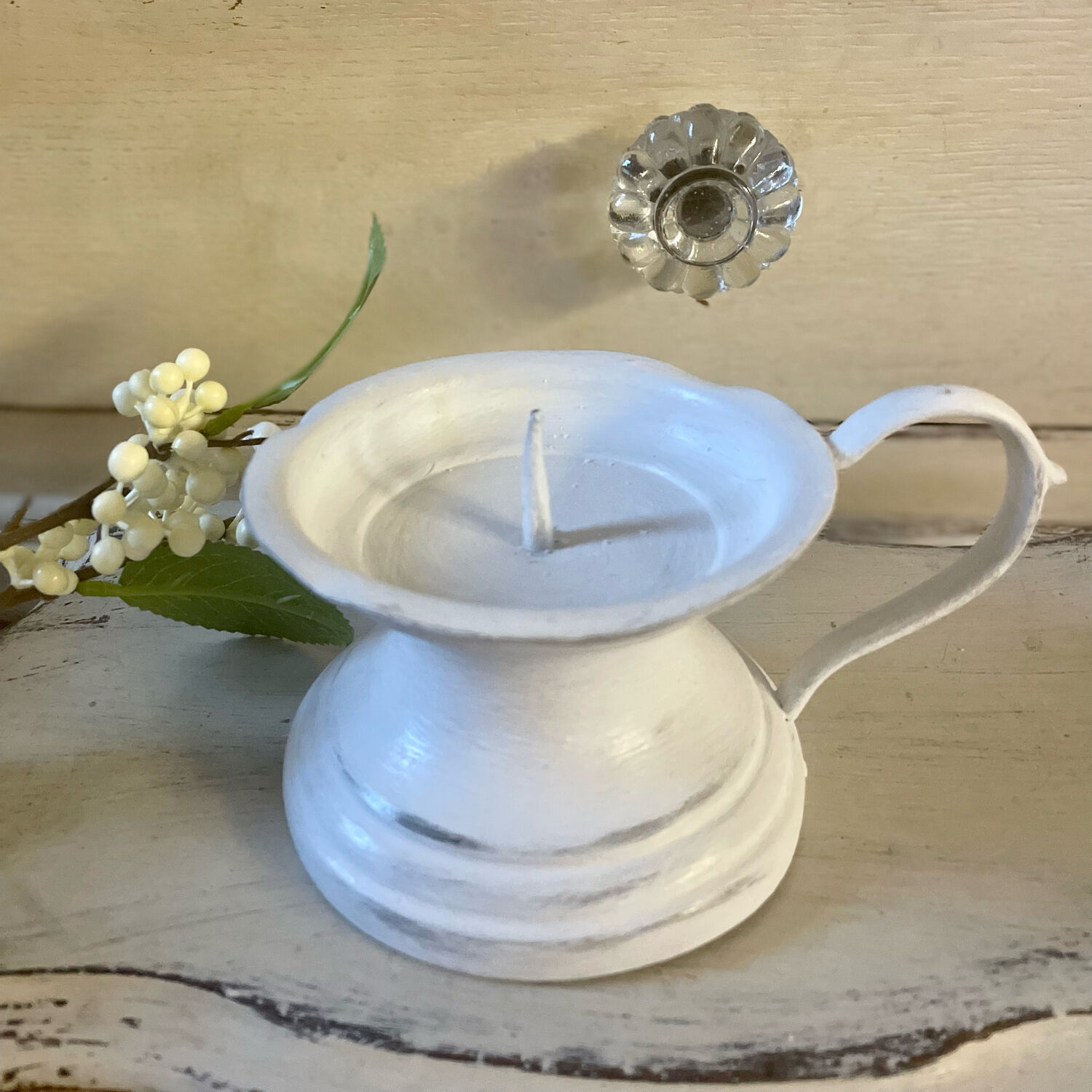 Picnic candle holder XIXth white