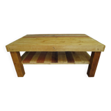 Coffee table with rustic wooden shelf