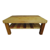 Coffee table with rustic wooden shelf