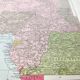 Old map of French West and Equatorial Africa from 1950, 43x43cm.