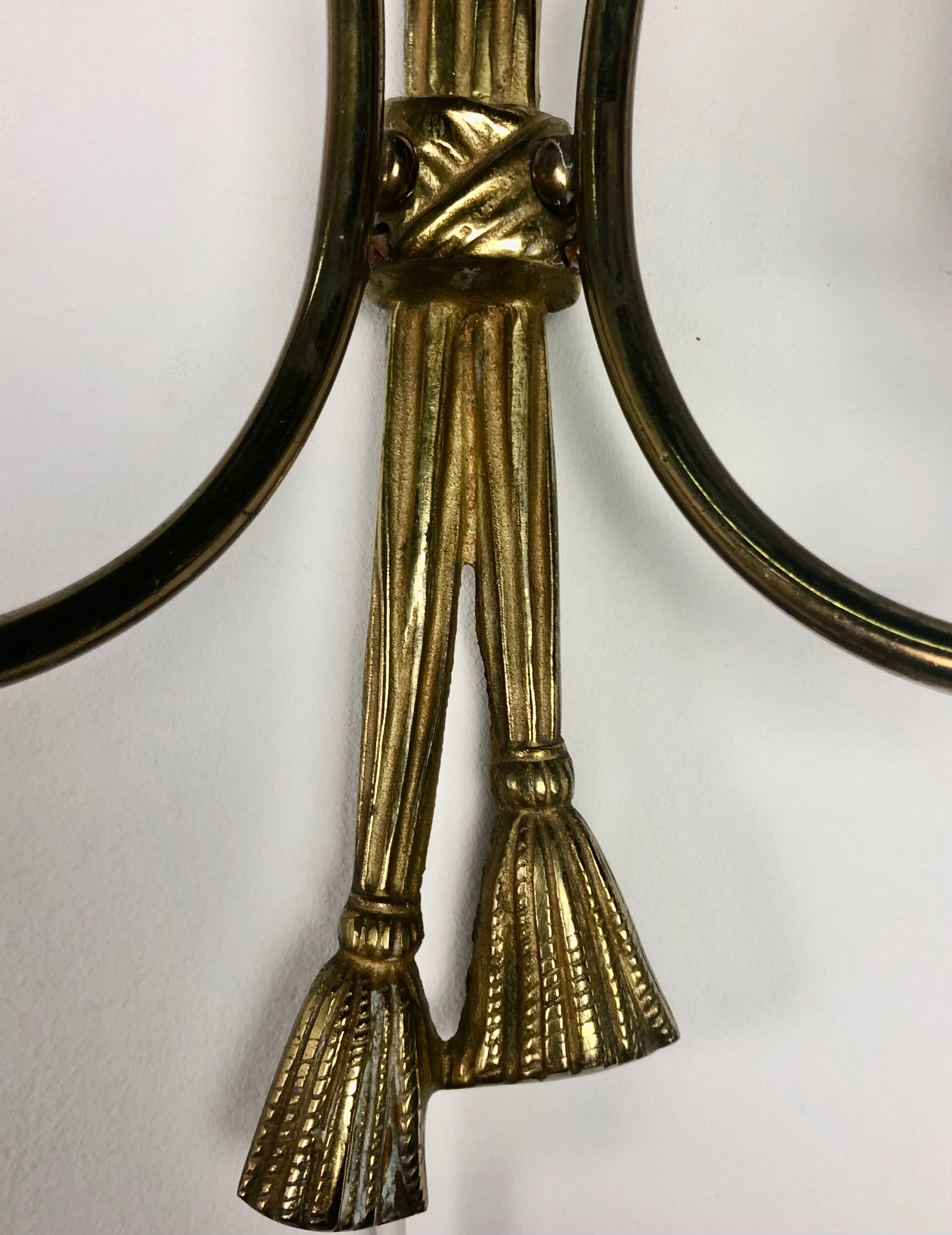 Wall lamps (the pair) in vintage bronze 70'S