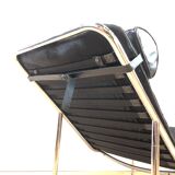Leather and Chrome Chaise Lounge