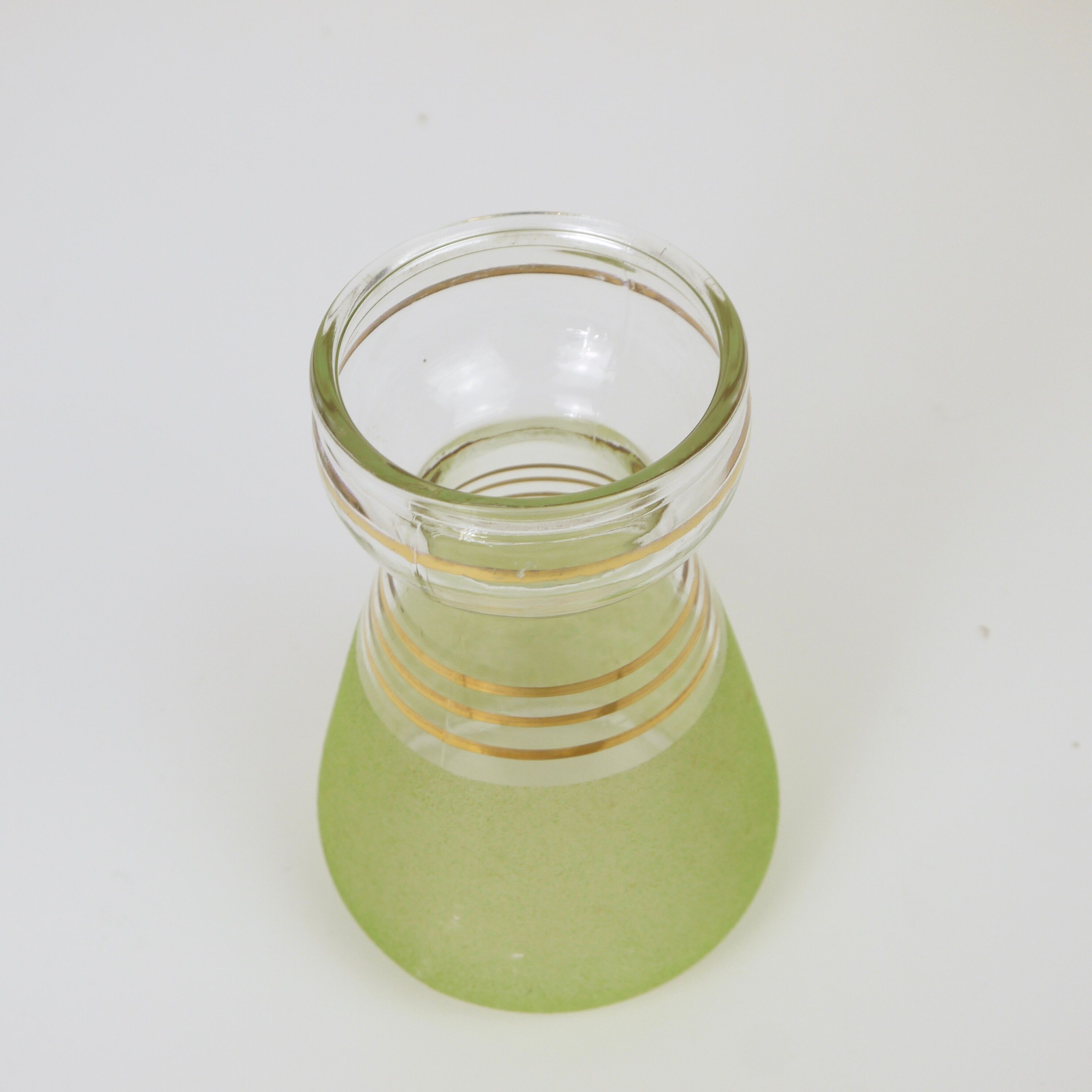 Granite green glass hyacinth vase