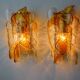 Pair of "Spirales" wall lights by Murano Mazzega, Italy, 1970