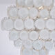 Huge Vintage Italian Chandelier with White Murano Glass Discs