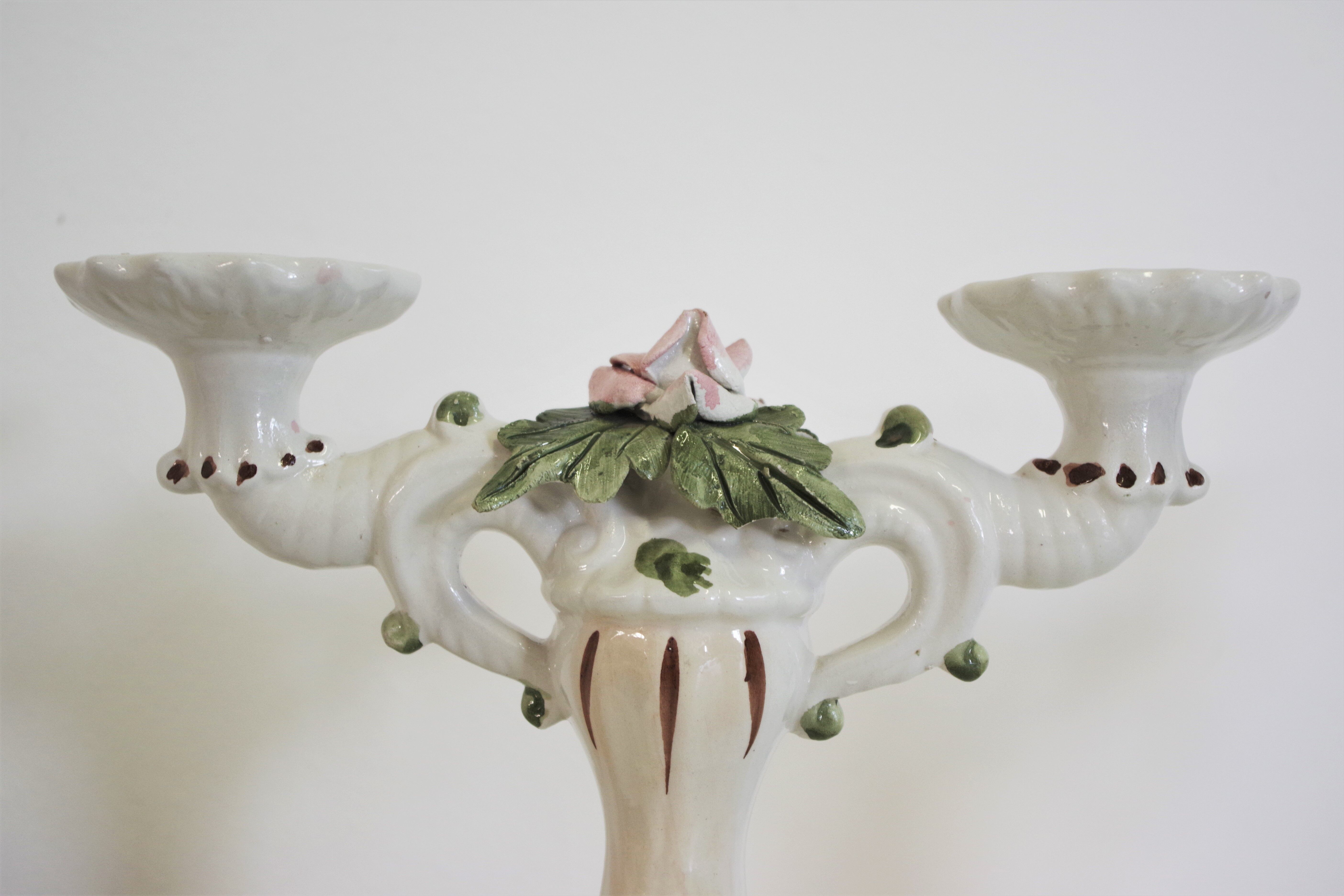 Bassano ceramic candelabra, 1970s, set of 2