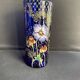 Vase « Cylindre » bleu émaillé F. T. Legras