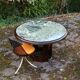 Art Deco round table in green marble