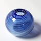 Vintage Lithuanian Art Glass Vase / Blue Stripe Design / Žilys Algimantas