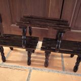 Step foot rest wooden foot stool vintage brutalist