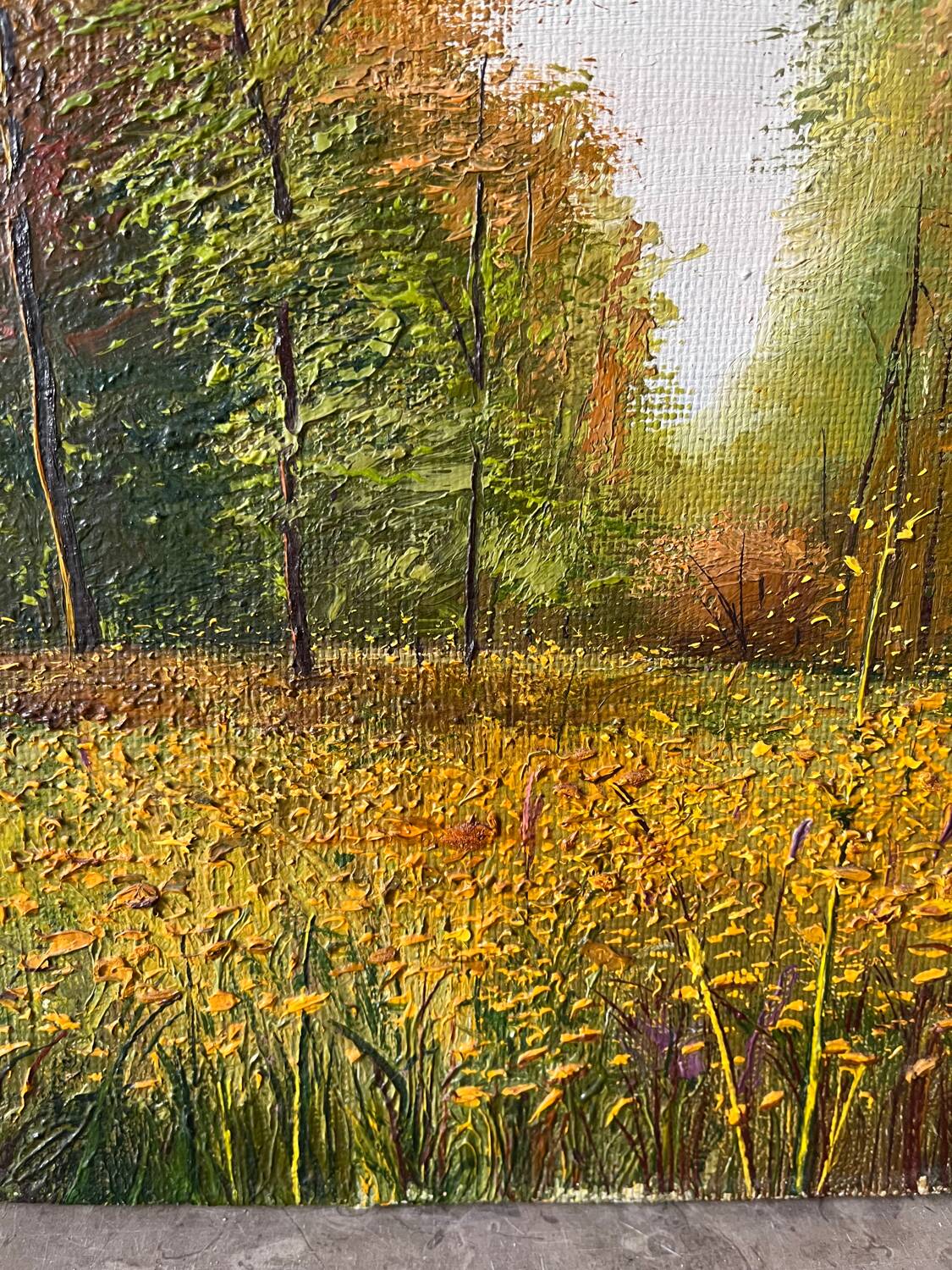 Autumn Flower Meadow, Ukraine, oil on canvas, signed