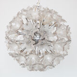 Sputnik Chrome and Glass Flowers Chandelier by Paolo Venini for VeArt 1960s