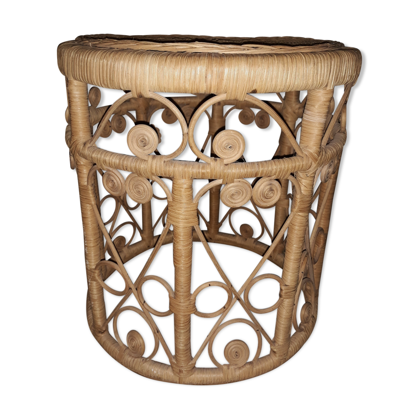 Low table or stool rattan peacock