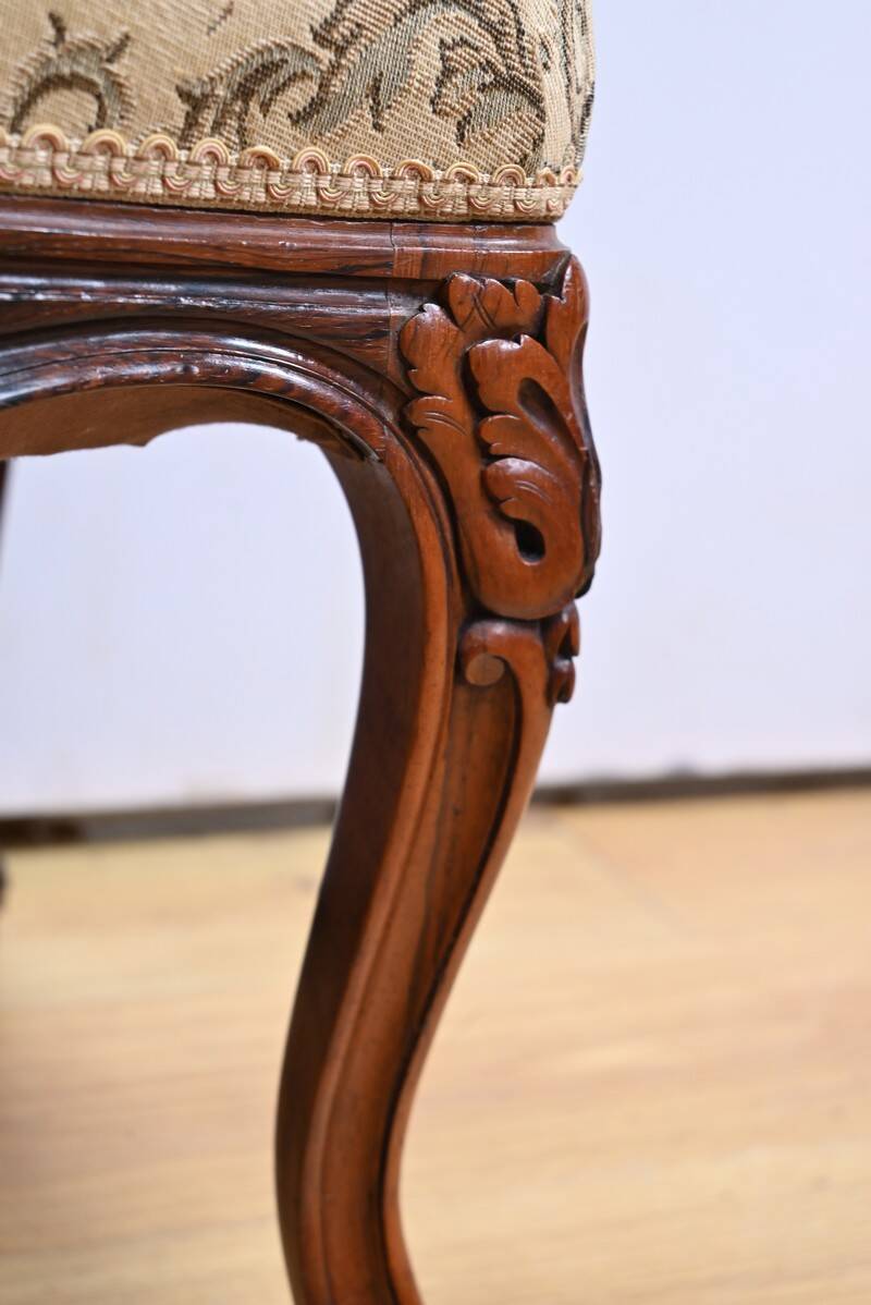 Suite of 4 Rosewood Chairs, Louis XV style, Napoleon III period – Mid-19th century