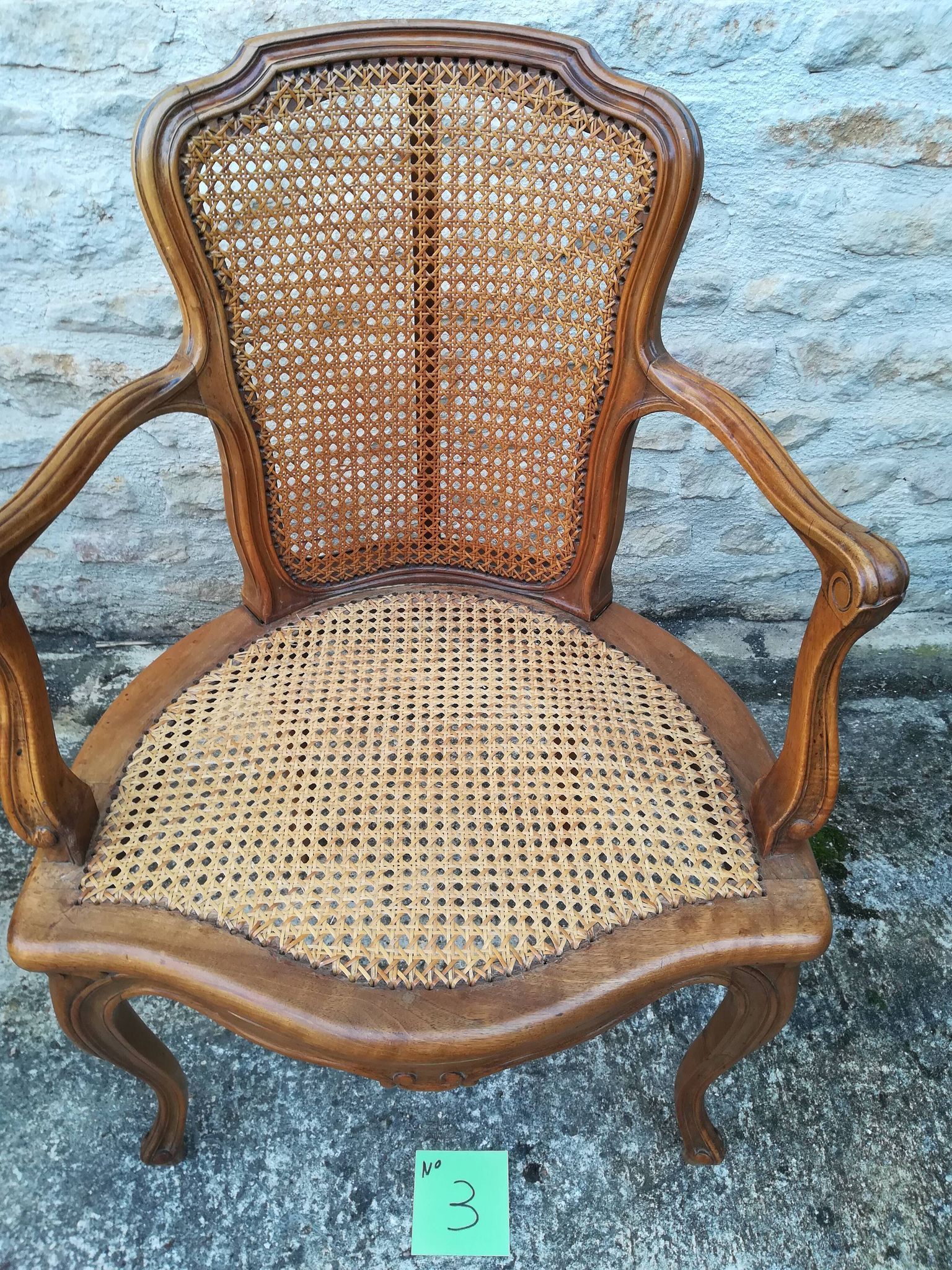 Caned armchairs in Louis XV style