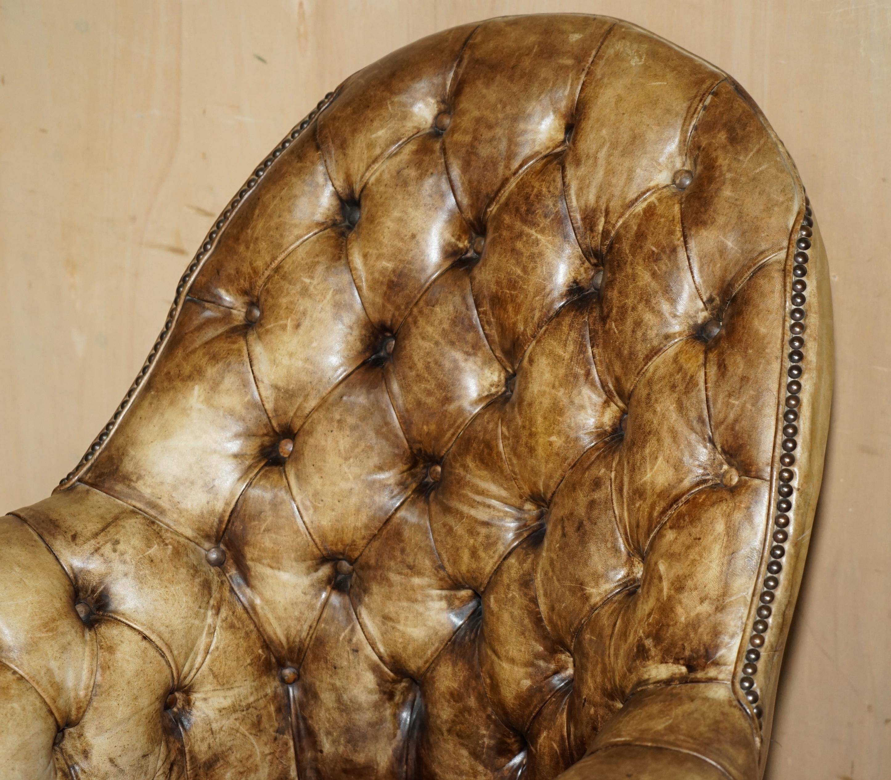 Chesterfield executive armchair in aniline leather