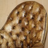 Chesterfield executive armchair in aniline leather