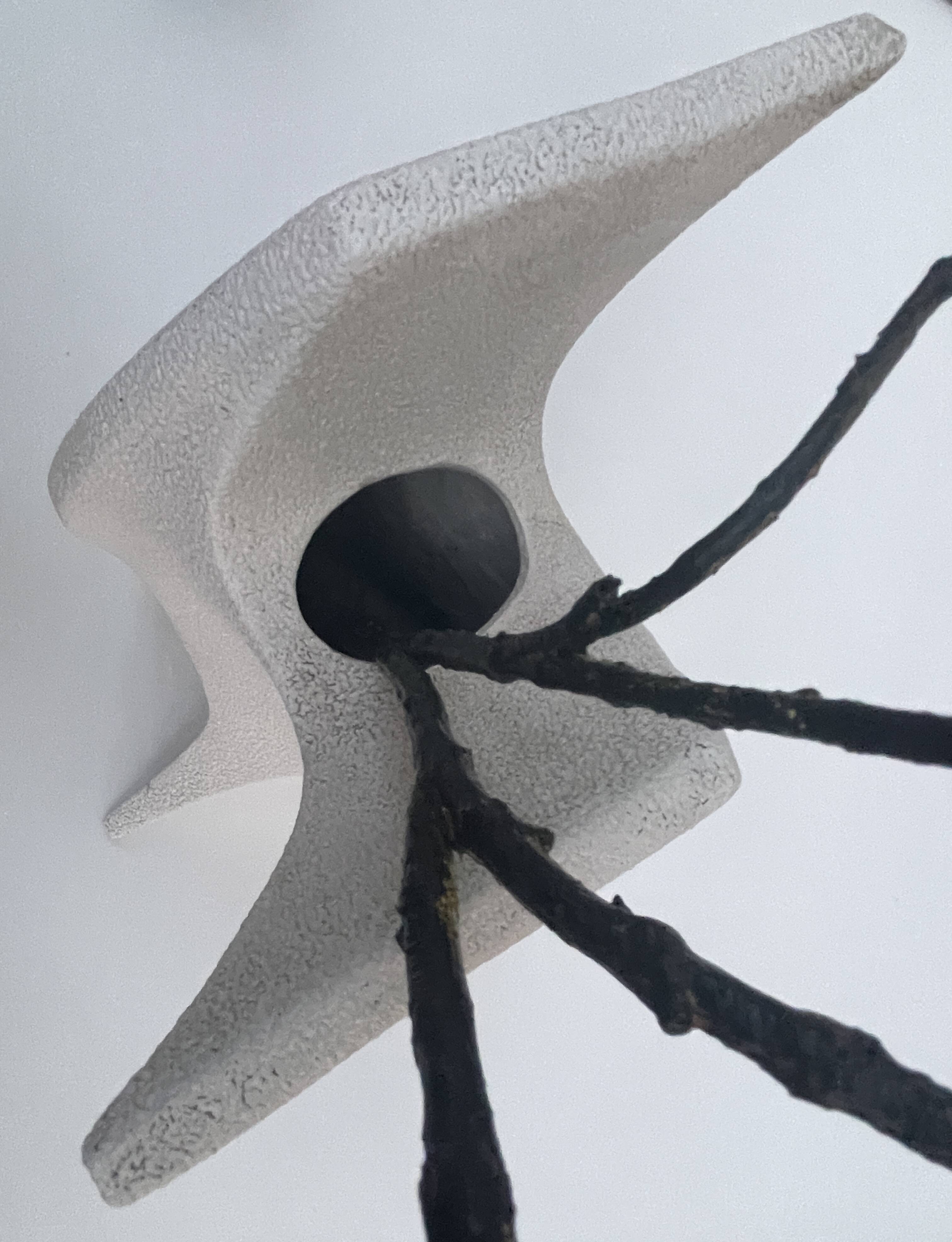 white vase Sculptural Wave -Ceramic - Roberto Rigon - Italy - 1960-70