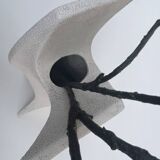 white vase Sculptural Wave -Ceramic - Roberto Rigon - Italy - 1960-70