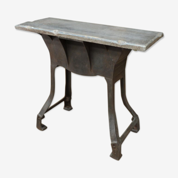 Industrial Console Fonte 1930 blue stone tray