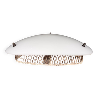 1950s ceiling light in metal and plexiglass