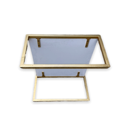 Coffee table in cork, wood and gilded steel in the taste of Romeo Rega