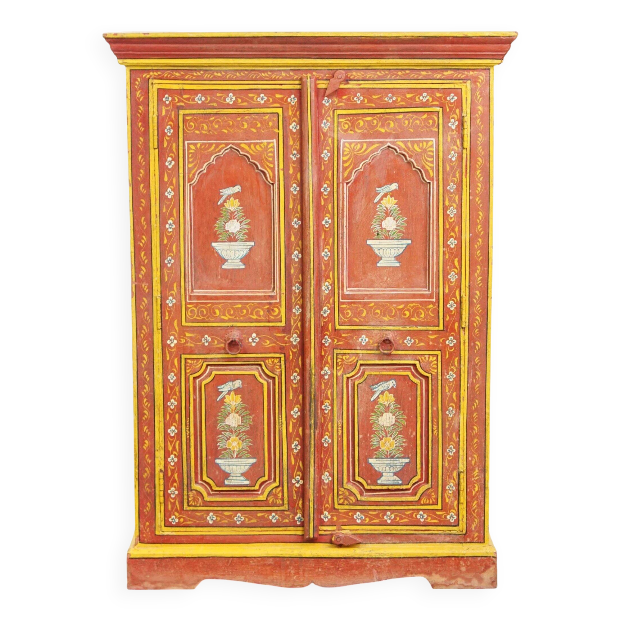 Antique painted folk art cabinet